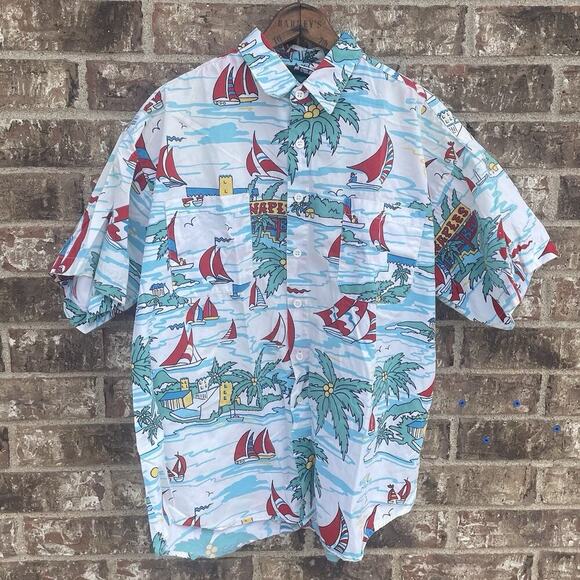 Vintage Hawaiian Shirt LG Vibrant Men’s Button Up By Catalina Beach‎ Naples FL. - Picture 8 of 8